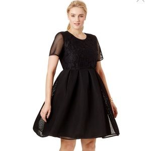 Eloquii Black mesh and lace dress Size 18W